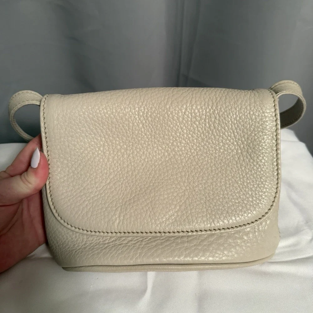 Vintage Coach Sonoma Small Flap Bag Natural Grain Leather Crossbody Parchment